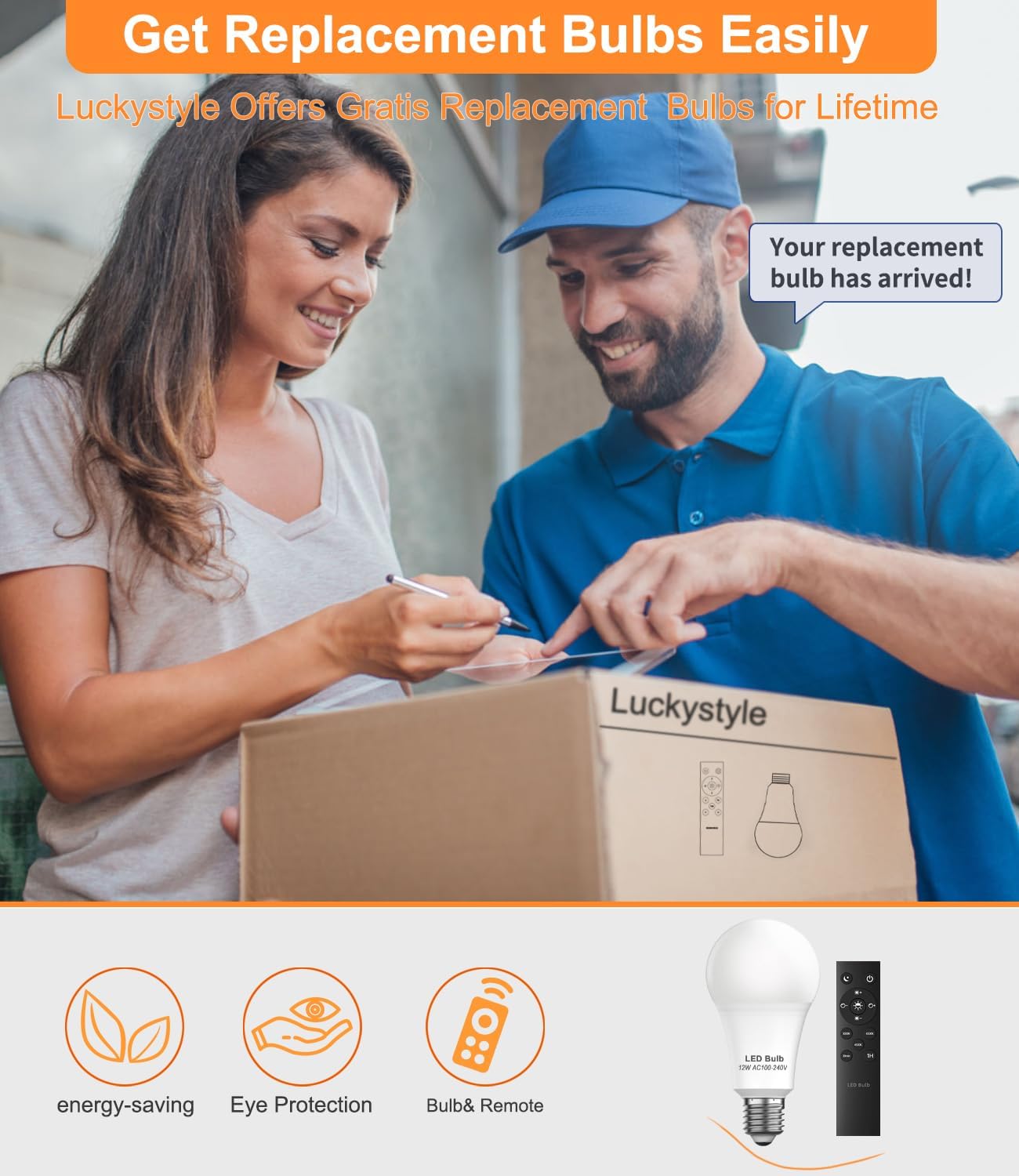 luckystyle Dimmable Floor Standing Tall Lamp, 12W Led Bulb with Lampshade, Foot Switch, Remote Custom Color Temperature Pole for Bedroom, Office, Kids & Living Room, Black